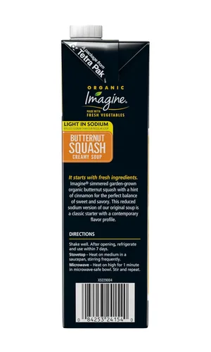Vista 5 de Imagine Sopa Cremosa de Calabaza de Mantequilla con Bajo Contenido en Sodio Orgánica 32 oz