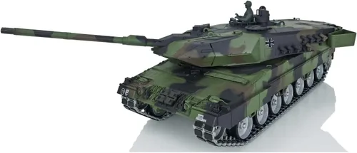 Vista 3 de TOUCAN RC HOBBY Henglong 1/16 7.0 Leopard2A6 RC Tank 3889 Barril Recoil Metal Pistas W/Cauchos