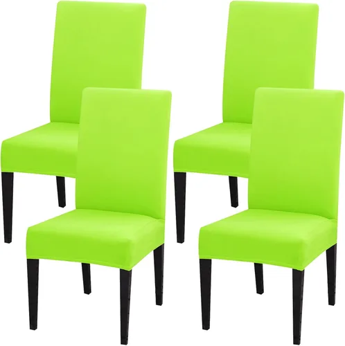 Vista 38 de Juego de 4 fundas para sillas de comedor, fundas elásticas de elastano para sillas de comedor, extraíbles y lavables, protectores desmontables
