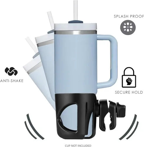 Vista 2 de Nuevo portavasos compatible con Hydroflask. Un ajuste sólido y súper seguro. Rotación de 360 grados. Resistente a derrames antivibraciones. Negro