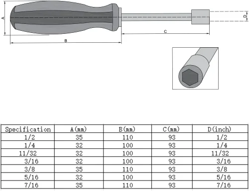 Vista 6 de Utoolmart Destornilladores de tuerca hexagonal de 1/2 pulgada no magnéticos, punta de seis puntos, 2