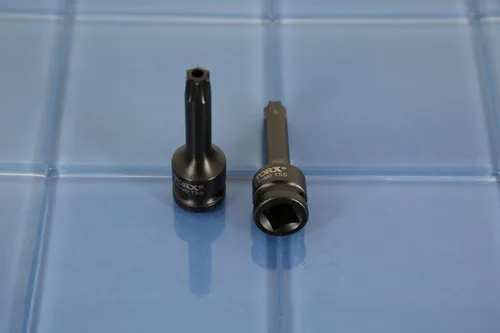 Vista 5 de TEMO A prueba de manipulaciones T30 3 pulgadas de largo a prueba de manipulaciones Torx Star 6 puntos Negro Impact Bit Socket 1/2 pulgada Square