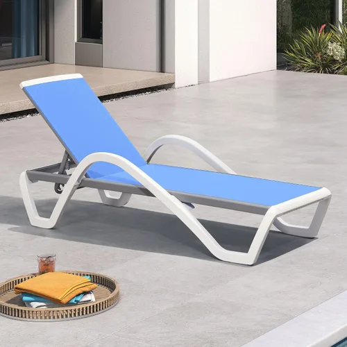 Vista 52 de PURPLE LEAF Patio Chaise Lounge - Silla con brazos de plástico