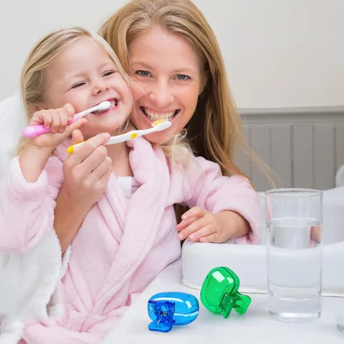 Vista 8 de Paquete de 4 fundas para cepillos de dientes, estuche portátil de plástico para cepillo de dientes para viajes, negocios, camping, escuela, hogar