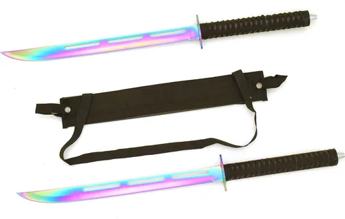 Vista 8 de Snake Eye Tactical Espada Ninja Doble Gemela con Funda Doble para Hombro Cada Cuchilla