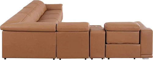 Vista 352 de BlackJack Furniture Venice - Sofá modular de cuero italiano de grano superior de 5 piezas con 3 reclinables eléctricos, reposacabezas ajustable