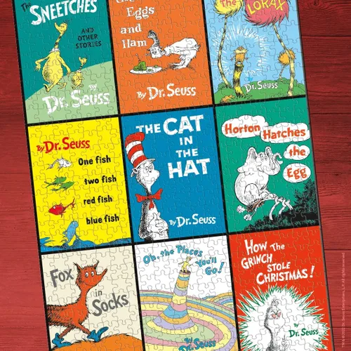 Vista 7 de Rompecabezas de 1000 piezas de la colección Dr. Seuss Collage coleccionable con el Lorax, el gato en el sombrero y más Mercancía con licencia