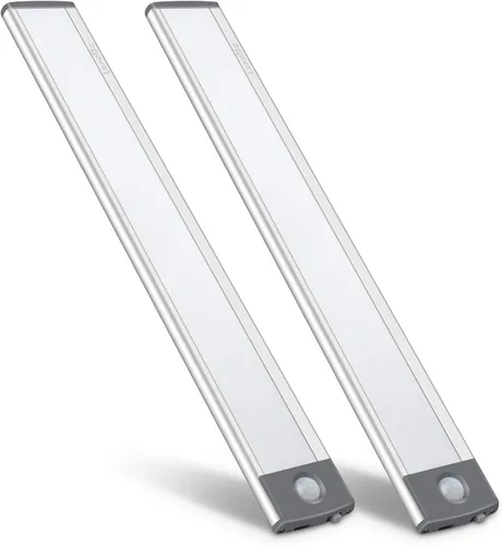 Vista 8 de 30 luces LED con sensor de movimiento, luz magnética activada por movimiento debajo del mostrador, luces nocturnas inalámbricas recargables por USB