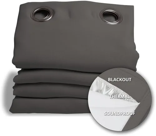 Vista 17 de Moondream DecibelControl™ Cortina insonorizada 3 en 1, reducción de ruido, aislamiento térmico, 100 % opaca, tecnología patentada, fabricada