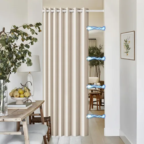 Vista 61 de Cortinas Verticales de Privacidad, Cortina Vertical de Pliegues Fruncidos con Memoria Entrenada Adecuada para Cobertura Abierta de 78 Pulgadas