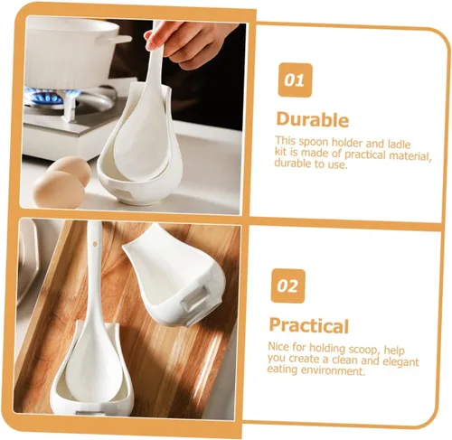 Vista 8 de BESTonZON Soporte de cuchara de cerámica a granel para cucharón de café, soporte para palillos, cucharas de sopa, utensilios de cerámica