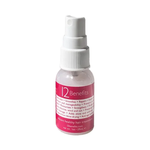 12 Benefits Tratamiento instantáneo y saludable para el cabello, acondicionador sin enjuague, spray de tamaño de viaje, Quaternium 39 y proteína de