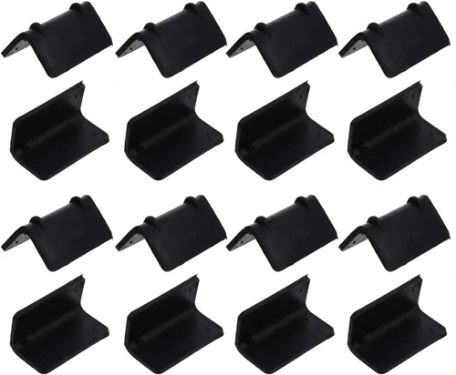 100 protectores de esquina de plástico negro para cajas de 2.16 x 1.18 pulgadas, reduce los daños del envío, ideal para correas y palets