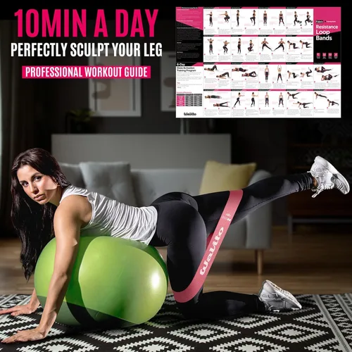 Vista 6 de Fabric Resistance Bands for Working Out - Booty Bands for Legs -Glutes Training for Women and Men - Exercise Bands for Squats, Yoga, Physical