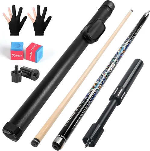 Vista 12 de Kmise Professional Pool Cue Stick, 18 19 20oz Canadian Maple Cue Sticks, Low Deflection Shaft with Telescopic Carbon Fiber Extension Cue