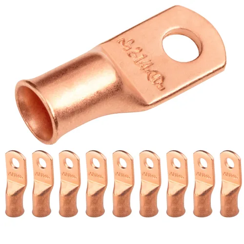 Vista 44 de SELTERM - 5 terminales de anillo resistentes para cable de batería, calibre 1/0 AWG, pernos de 1/2 pulgadas, terminales de calibre 0, ojales