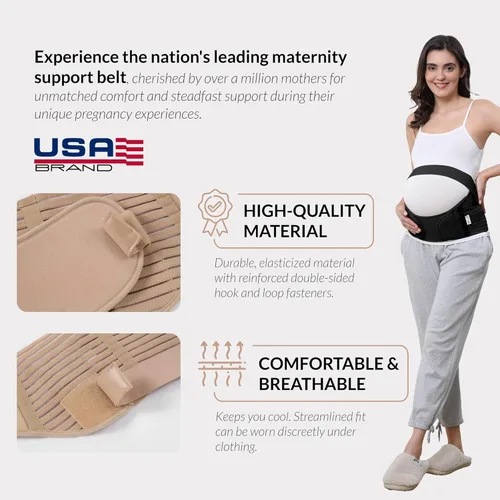 Vista 31 de NeoTech Care Cinturón de maternidad para embarazo, soporte para espalda, abdomen, cintura, pelvis (talla L, color marfil)