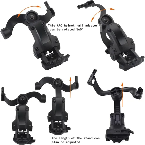 Vista 4 de Accesorios de adaptador de riel ARC de rotación de ángulo múltiple para auriculares tácticos