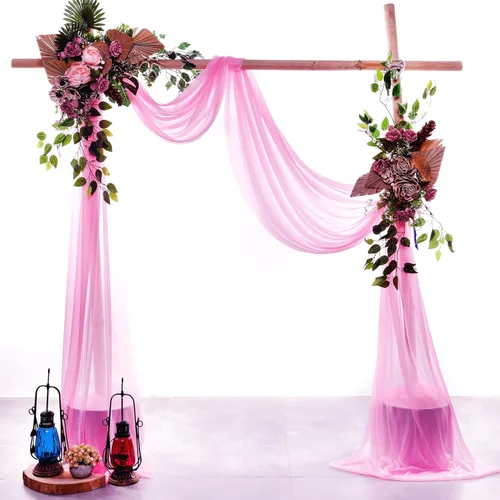 Vista 2 de MDS - Paquete de 1 panel (30 pulgadas de ancho x 40 pies de largo) para arco de boda, cortina de gasa transparente para boda, ceremonia, recepción