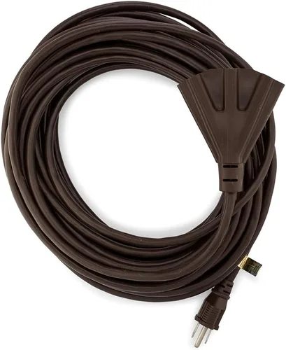 Vista 13 de Cable alargador de Holiday Lighting Outlet para interiores o exteriores de 16/3, 3 tomas de corriente, 3 clavijas, certificación UL Negro