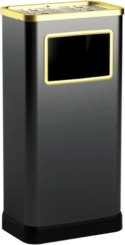 Garbage bin Stainless Steel Trash Can with Lid, Commercial Metal Garbage Can with Removable Inner Bucket and Ashtray Top, for Office, Hotel, Indoor