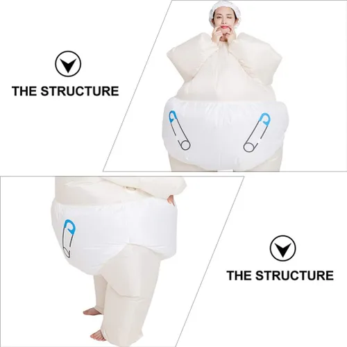 Vista 4 de ABOOFAN Disfraz inflable grande, disfraz divertido para cosplay, ropa de disfraces, juguete de fiesta inflable