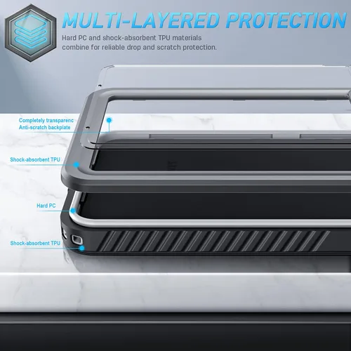 Vista 4 de Funda impermeable para Samsung S21, a prueba de polvo, a prueba de golpes, IP68, con protector de pantalla, funda protectora de cuerpo completo