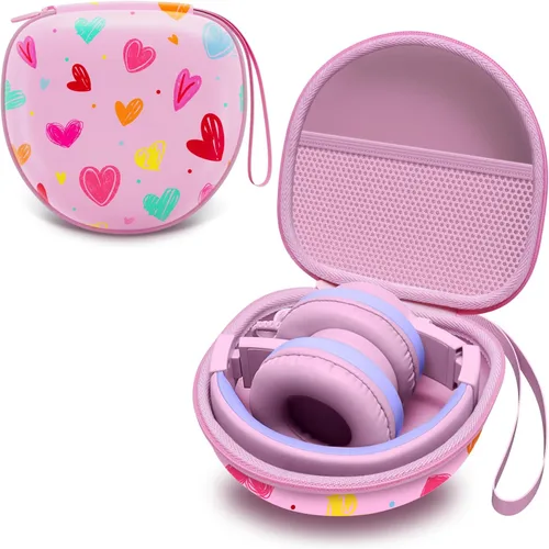 Vista 13 de Funda de auriculares para niños compatible con iClever BTH12 / HS19 / BTH26 / JoySpark-T5 / Candy Bila BH03 / EarFun/IMYB/MIDOLA MD-B01 / noot Negro