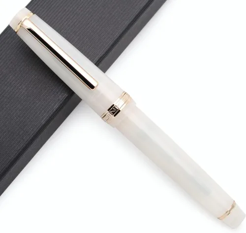 Vista 9 de JINHAO 82 - Pluma estilográfica con clip dorado (punta F 0.020 in, azul cielo transparente)