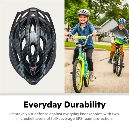 Vista 4 de Schwinn Thrasher Casco para Niños, Tamaño 55-58 cm para Niños 8-14, Microcarcasa Ligera, Dial y Correas Ajustables, Acolchado Interior, Ventilación