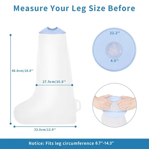 Vista 4 de Funda impermeable para patas de niños, fundas de yeso para piernas de ducha, bolsa de ducha reutilizable para niños, protector de yeso para piernas
