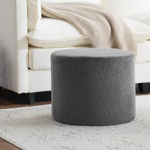 Vista 12 de Bezseller Soft Boucle Puf Otomano, Cómodo Reposapiés, Taburete con Relleno de Espuma Completo para Sala de Estar, Dormitorio, Comodidad Ligera