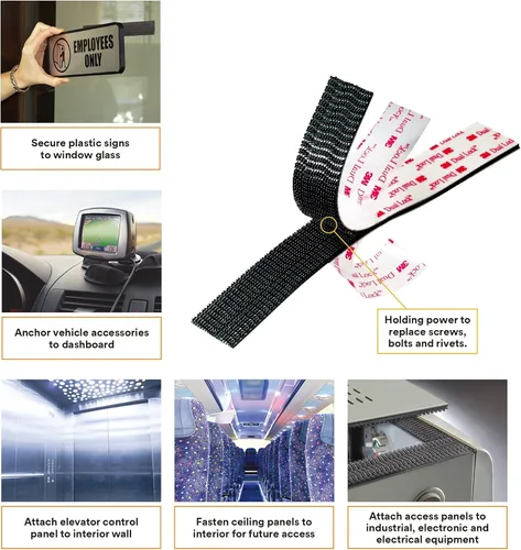 Vista 4 de Cinta Dual Lock 1 pulgada x 2 pulgadas 10 piezas, Cinta de Montaje de Servicio Pesado Dual Lock, Cinta Entrelazante Sujetador Recerrable