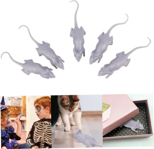 Vista 8 de SUPVOX 10Pcs Halloween Simulation Mouse Realistic Plastic Fake Mice for Prank Fun for Party Decorations and Trick Scenarios