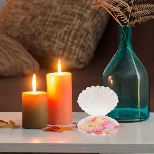 Vista 6 de NOLITOY 10 cajas de dulces de conchas marinas, conchas marinas, recipientes para regalos de fiesta, soportes de plástico para golosinas de almejas