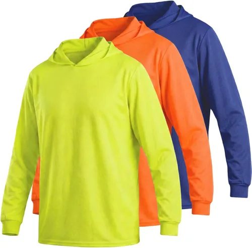 Vista 9 de HYCOPROT Camisas de seguridad de alta visibilidad con capucha de manga larga con capucha para hombres y mujeres