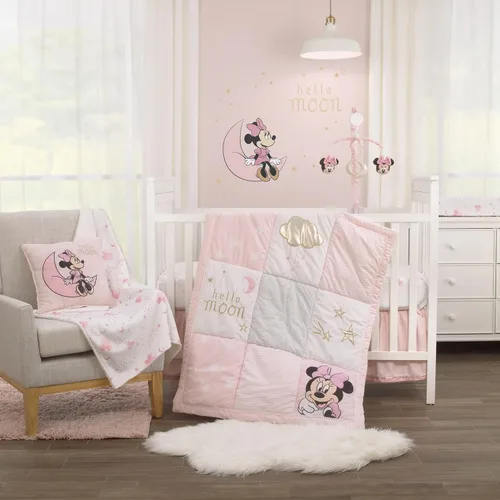 Vista 3 de Disney Minnie Mouse Twinkle Twinkle Minnie Rosa, Blanco y Dorado Metálico Móvil Musical