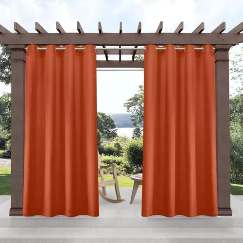 Vista 25 de Exclusivas cortinas para el hogar, para interiores y exteriores, con textura de dos tonos y ojales en la parte superior