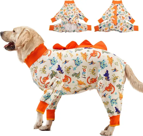 LovinPet Pijamas para Perros de Raza Grande, Antilamer, Ropa de Recuperación, Tejido Jurásico Ligero, UV para Perros Medianos/Medianos