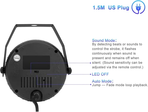 Vista 5 de Telbum luces estroboscópicas, 54 luces LED RGB súper brillantes, luz estroboscópica mini para fiestas, luces estroboscópicas de Halloween