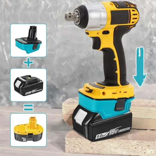 Vista 6 de Ecarke Adaptador de batería compatible con batería Makita de 18 V a Dewalt 18 V níquel electricidad, conversión de batería de litio para CA1820 18V