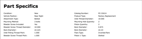 Vista 2 de Trasera derecha/lado pasajero tambor freno rueda cilindro línea premium compatible con Mitsubishi Montero 1987 1988 1989 1990 1991