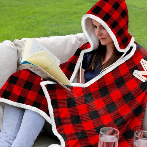 Vista 6 de Vprintes Mama Bear Manta con Capucha Usable - Regalos para Mamá - Regalos de Cumpleaños para Esposa de Esposo - Ideas de Regalo de Cumpleaños