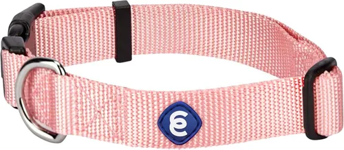 Blueberry Pet Essentials Collar para Perro Pequeño en Rosa Bebé | Correa de Nailon Duradera Ajustable y Ecológica | Collar Clásico para Perros Extra