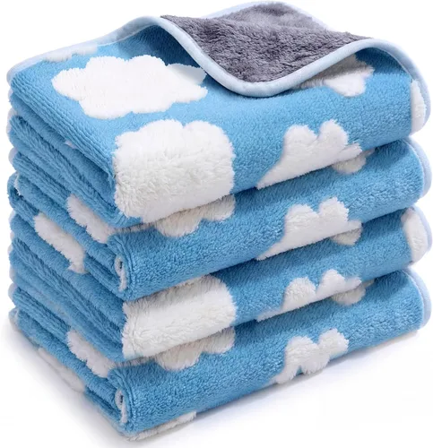 Vista 15 de Reginary 4 mantas impermeables de conejillo de indias lavables de forro polar para animales pequeños, almohadillas de entrenamiento reutilizables