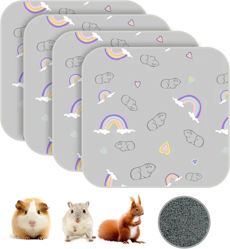 Vista 9 de Homimp Paquete de 2 Camas para Conejillo de Indias, Cama Impermeable Reutilizable para Animales Pequeños, Almohadilla Súper Absorbente para Orina