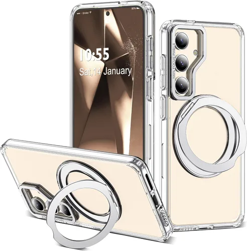 Vista 79 de Funda compatible con Samsung Galaxy S22 y S23 Ultra con soporte de anillo magnético giratorio 360 compatible con protección militar Mag-Safe, funda