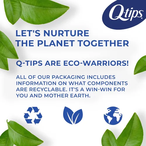 Vista 8 de Q-tips Hisopos de algodón, originales, para el hogar, primeros auxilios y belleza, 100% algodón, 500