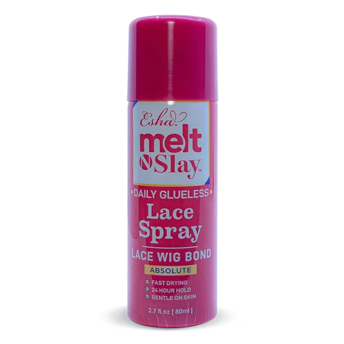 Esha Melt N Slay - Spray de encaje sin pegamento, fusión y sujeción para pelucas, spray adhesivo de encaje para cerrar pelucas, extensiones, fuerte