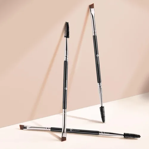 Vista 6 de KINGMAS Cepillo para Cejas Spoolie Profesional de Doble Punta con Ángulo para Delinear y Dar Forma a las Cejas o Pestañas (Negro)